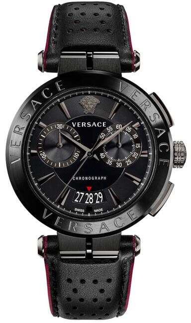 Versace Aion Chronograph 45mm VBR030017 Black Leather watch Review